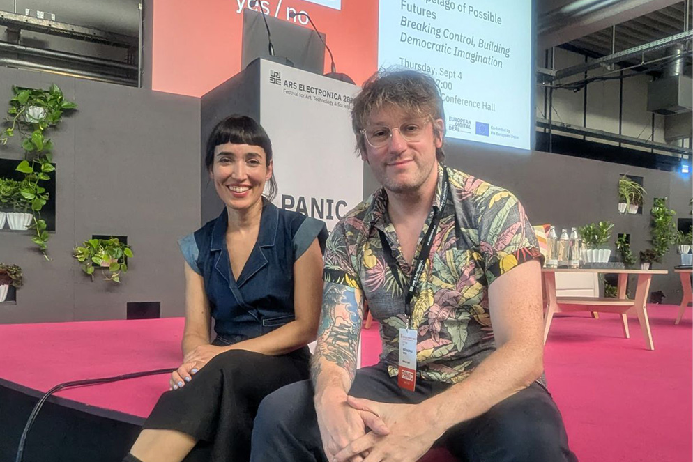 Fernanda Parente and Nathan Coyle speaking at Ars Electronica Festival 2025